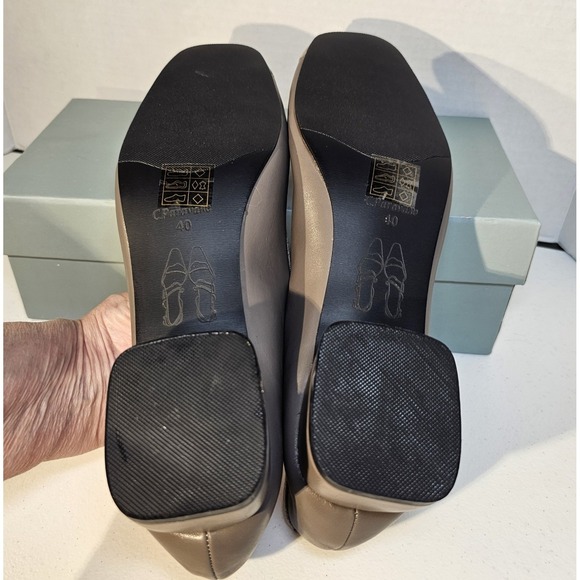 C. Paravano Women's Pump | Square Toe Chunky Heels | Leather Low Heel Pumps  40 - Picture 12 of 13